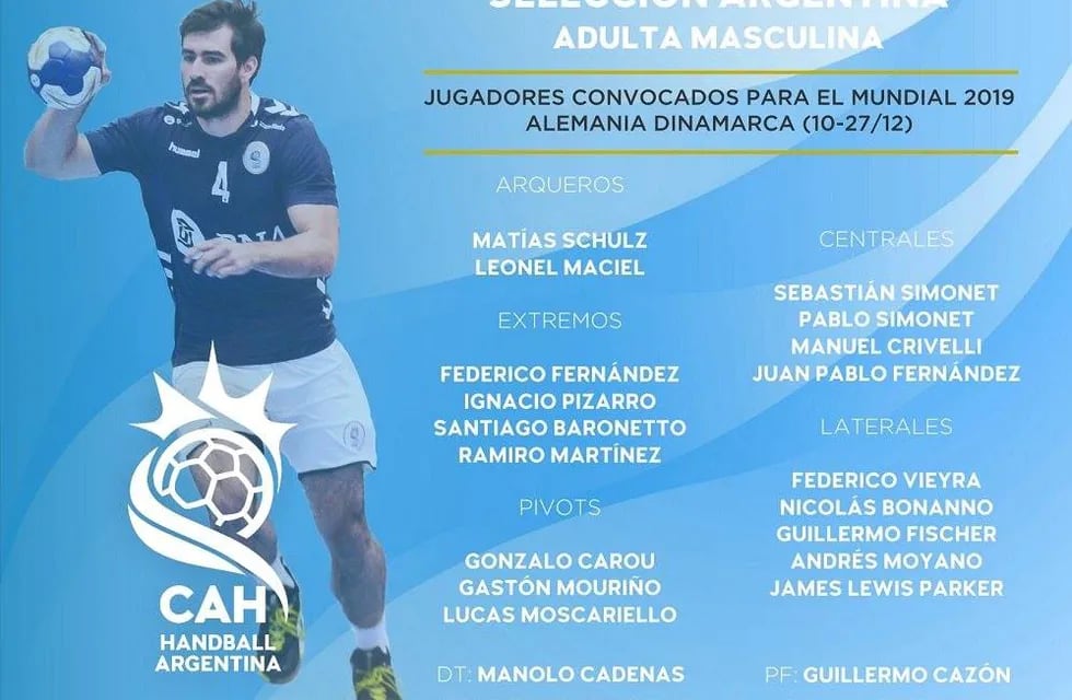 Con un mendocino en la lista, Manolo Cadenas confirmó a sus Gladiadores para el Mundial