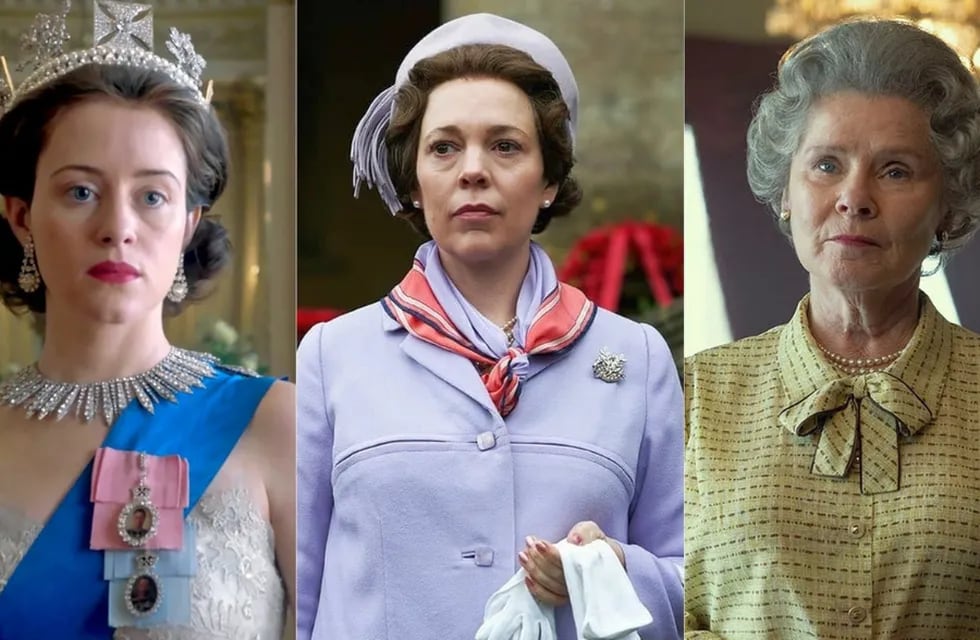 Las tres actrices que interpretan a la Reina Isabel II en la serie The Crown.