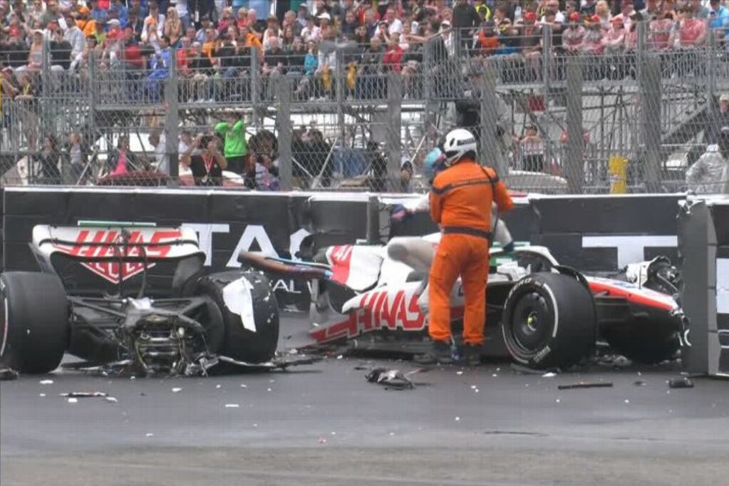 El piloto de Haas sufrió un terrible accidente en el Gran Premio de Mónaco y su auto se partió en dos.