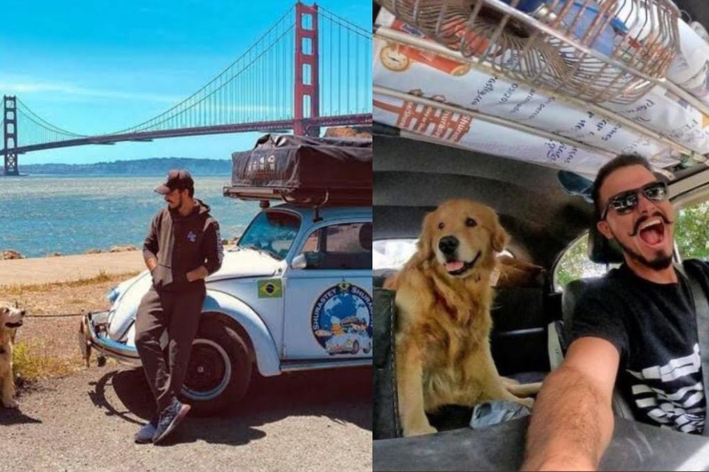 Un influencer brasileño murió junto a su perro en un accidente: juntos habían recorrido más de 19 países.