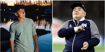 El parecido entre Benjamín Agüero y Diego Maradona