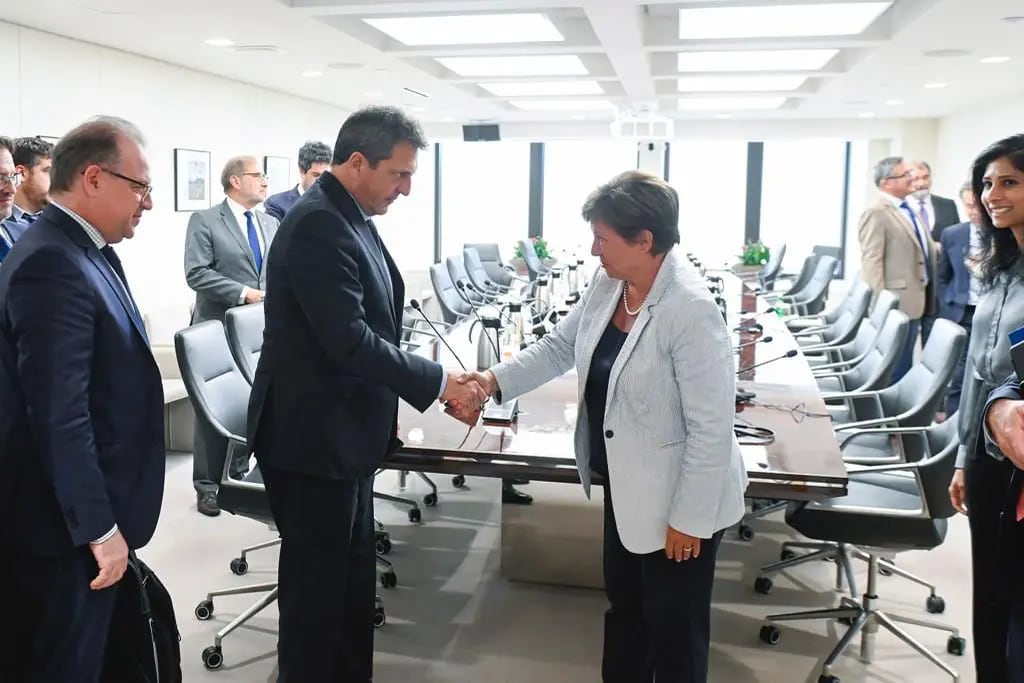 El ministro Sergio Massa se reunió con la titular del FMI, Kristalina Georgieva