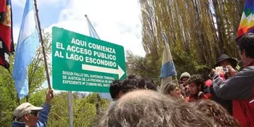  Protesta mapuche en Bariloche. AP