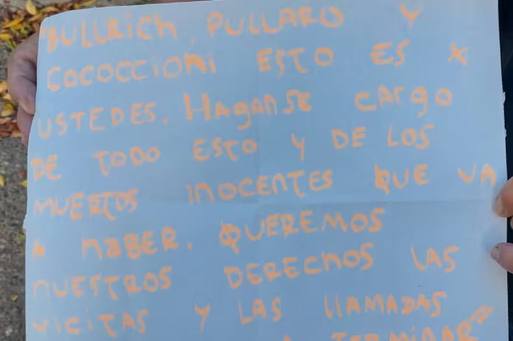 La amenaza que dejaron para las autoridades. Foto: La Nación.