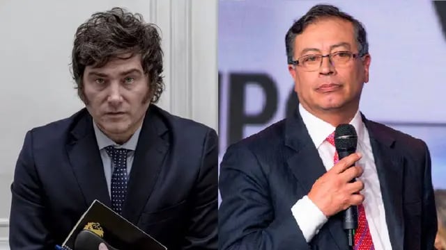 Los presidentes Javier Milei (Argentina) y Gustavo Petro (Colombia)