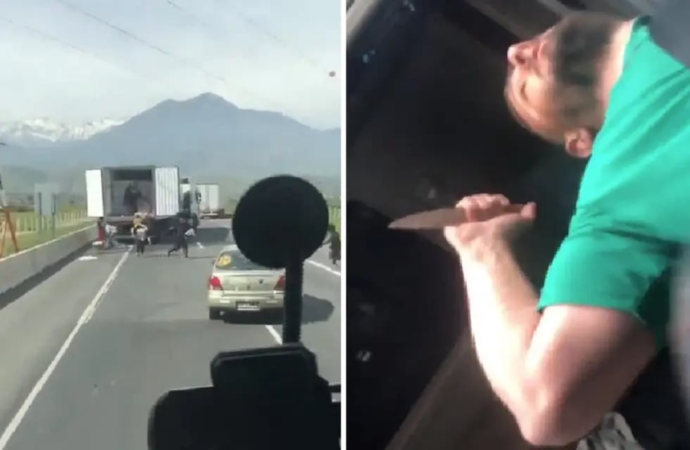 Robo a camión con carne en Chile: así reaccionó un chofer brasileño (Captura de video)