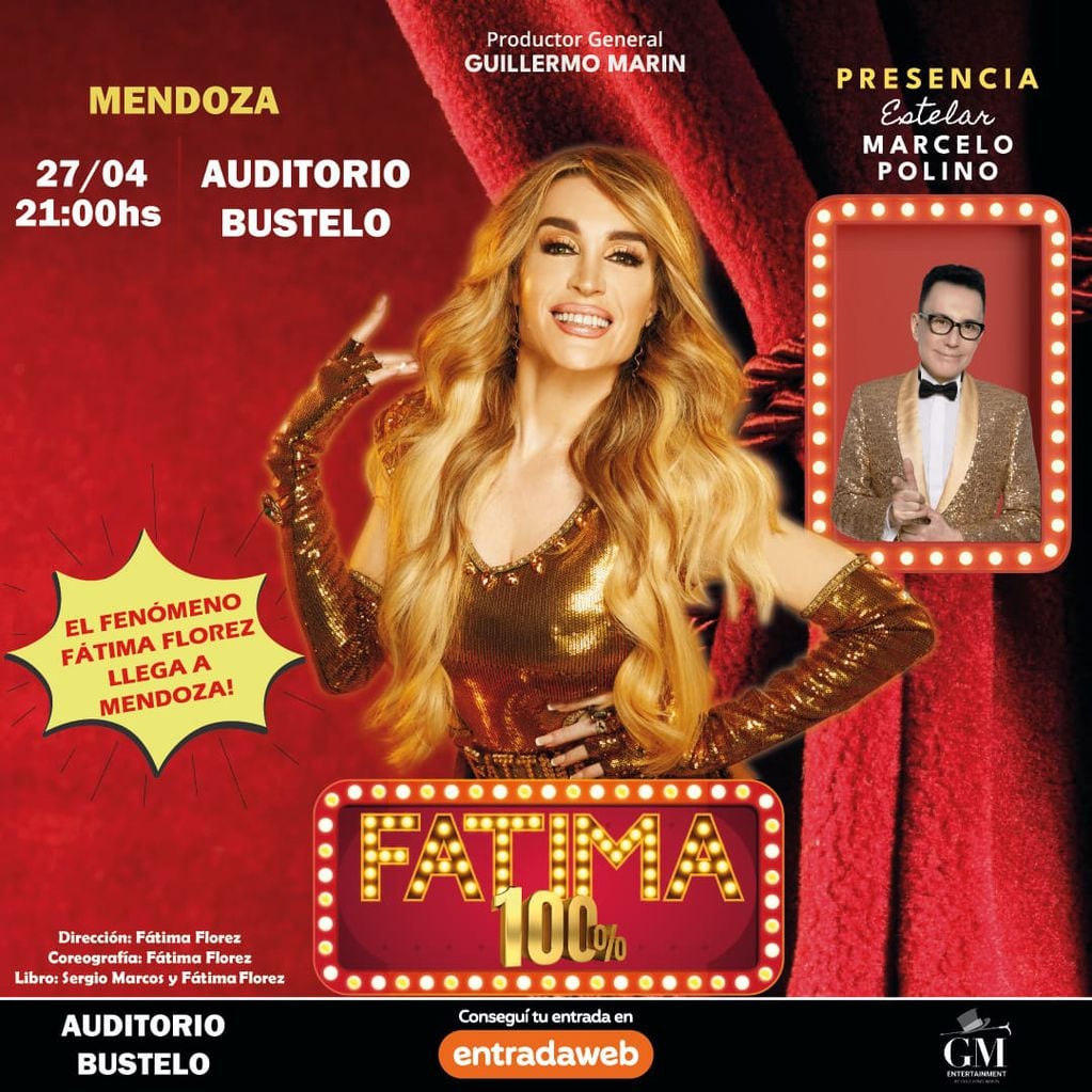 El exitoso espectáculo de Fátima Florez junto a Marcelo Polino llega a Mendoza.
