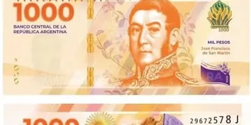 Nuevo billete de 1000 con San Martín