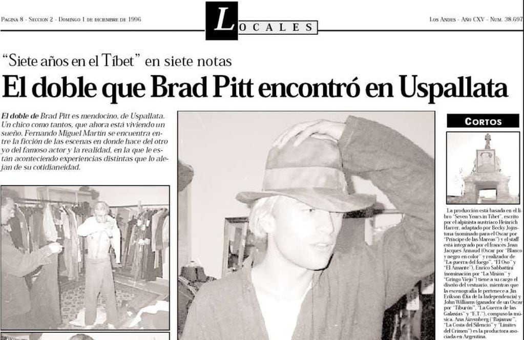 
Brad tuvo un doble en Mendoza: "Camino casi igual que él". | Archivo / Los Andes
   