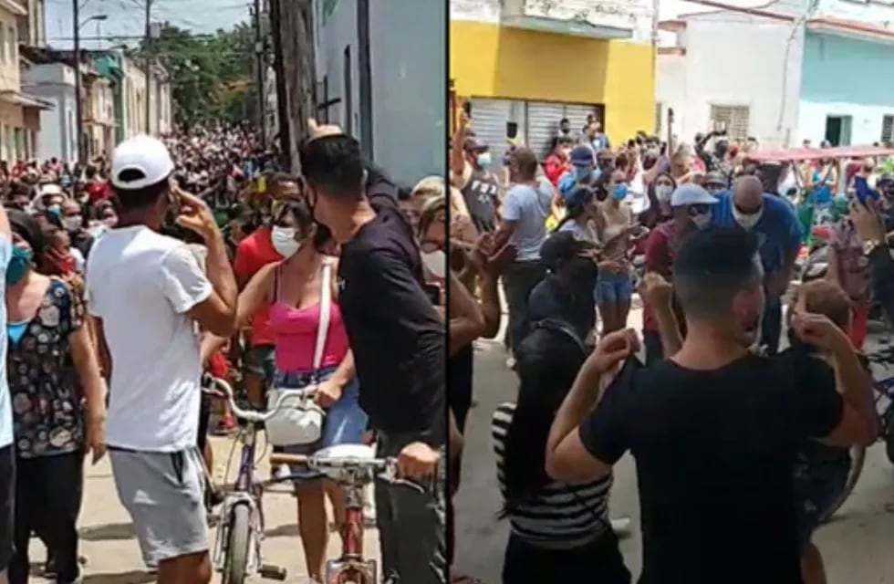 Masiva protestas en Cuba contra el régimen de los Castro. (Captura de video)