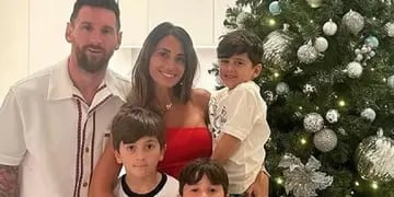Lionel Messi, Antonela Roccuzzo, Thiago, Ciro y Mateo celebran Navidad