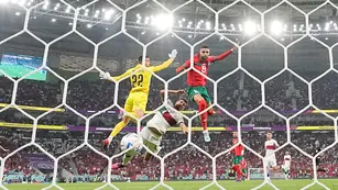 Youssef En-Nesyri y su golazo ante Portugal