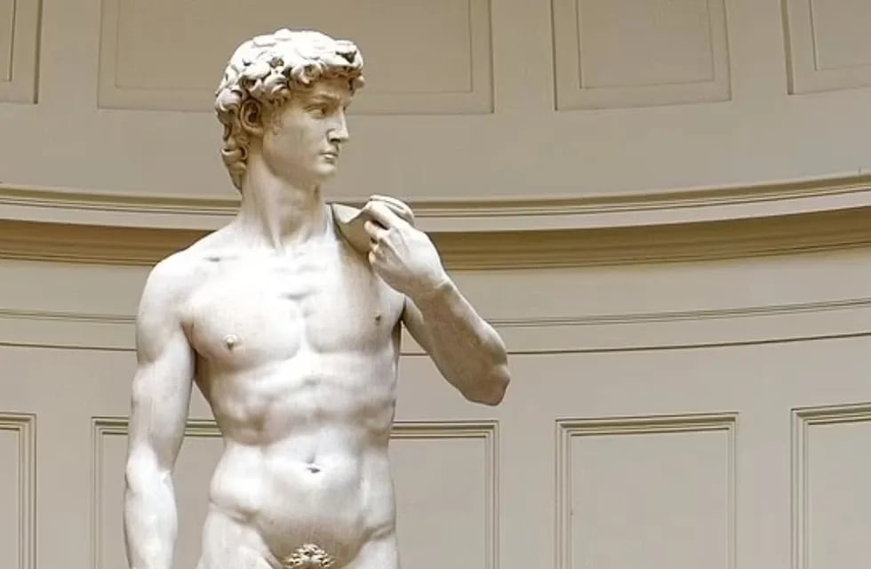 Escultura del rey David desnudo momentos antes de enfrentarse a Goliat. Creada por Miguel Ángel en el siglo XVI. Foto: Getty Images