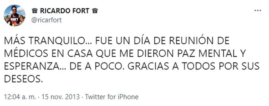 Ricardo Fort en Twitter.
