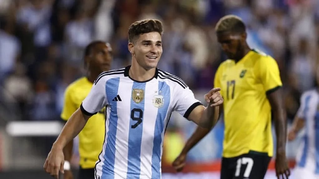 Julián Alvarez marcó cuatro goles con la camiseta de la Selección Argentina en el Mundial de Qatar. / Gentileza.