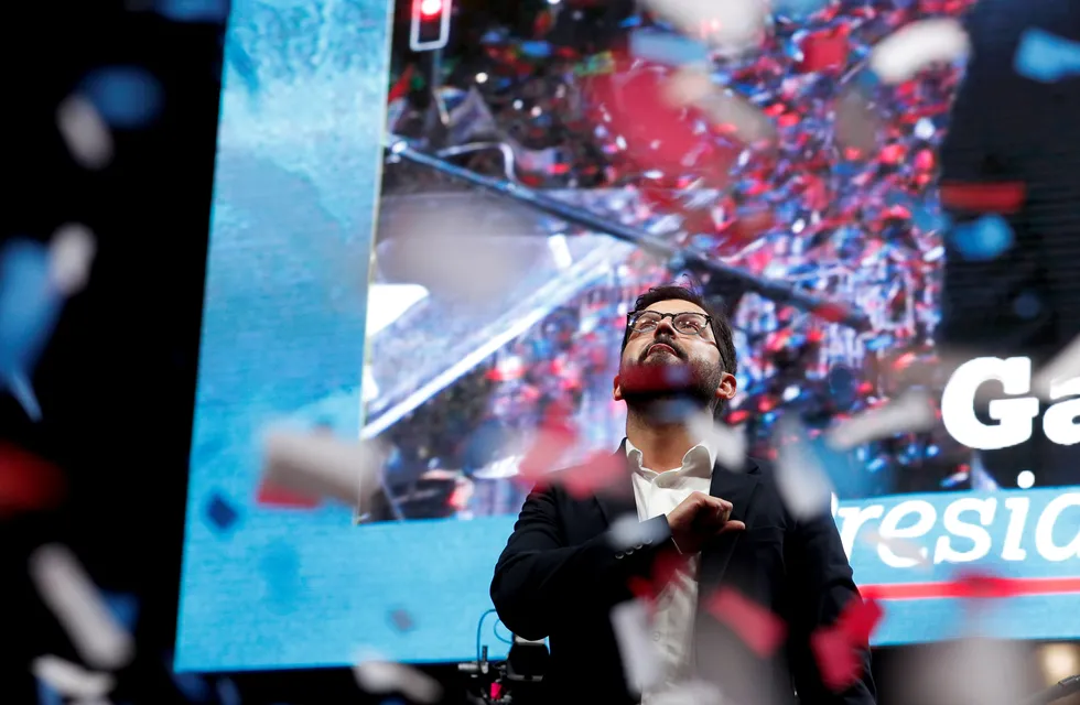 Gabriel Boric, tras el triunfo en las elecciones de Chile. (AP)