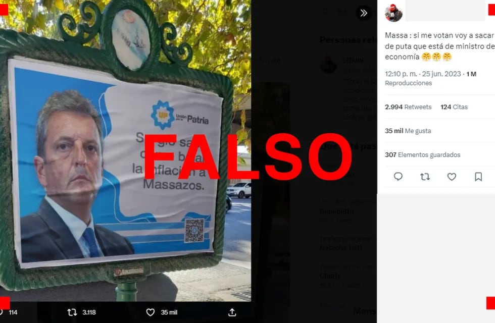 Es falso el afiche en el que Sergio Massa promete “bajar la inflación a Massazos”