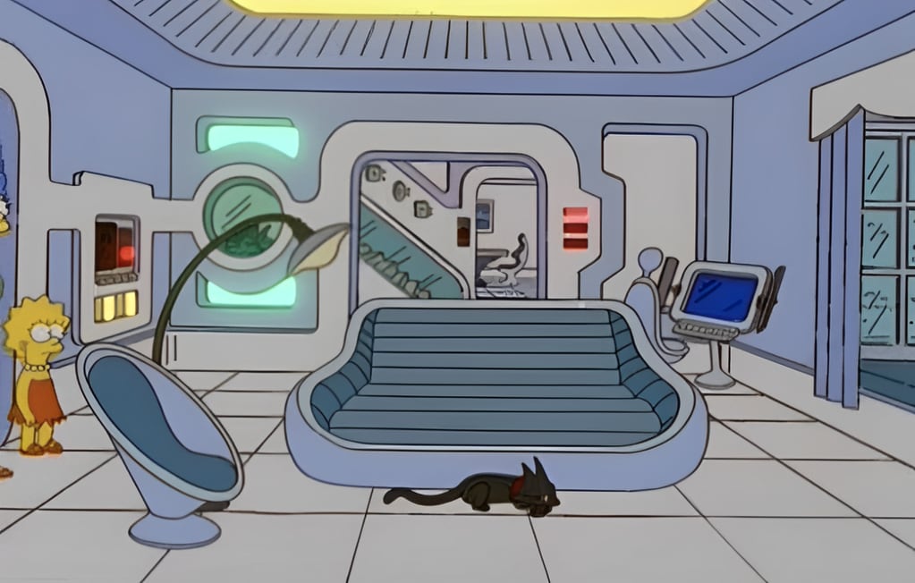Con casi las mismas funciones que hoy, aunque con look más futurista, Los Simpson mostraron 2001 cómo sería un hogar inteligente.
