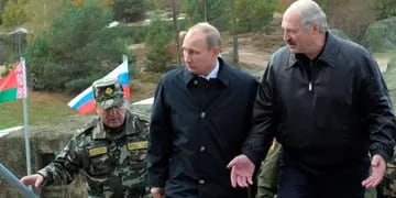 Vladimir Putin y Alexander Lukashenko