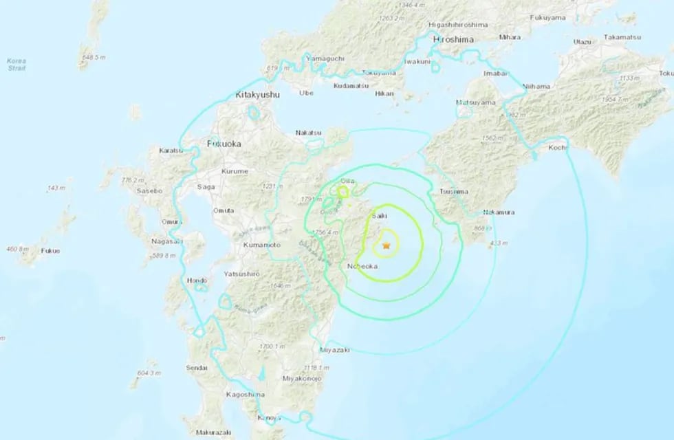 El sismo se registró en Kyushu y al sudoeste de la isla de Honshu, la principal del archipiélago. / Foto / earthquake.usgs.gov