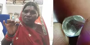 Una mujer encontró un diamante en la India