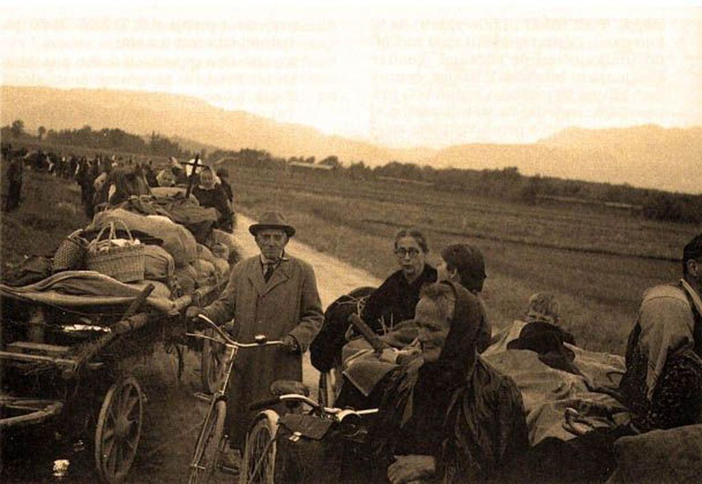 
    "El éxodo esloveno a traves de los Alpes". Llegaron a Italia y Austria y muchos emigraron a Argentina”.
   