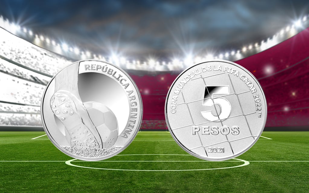 El Banco Central de la República Argentina (BCRA) emitió una moneda de plata alusiva a la Copa Mundial de Fútbol en Catar, en el marco de los Programas de Monedas Conmemorativas de los Mundiales.