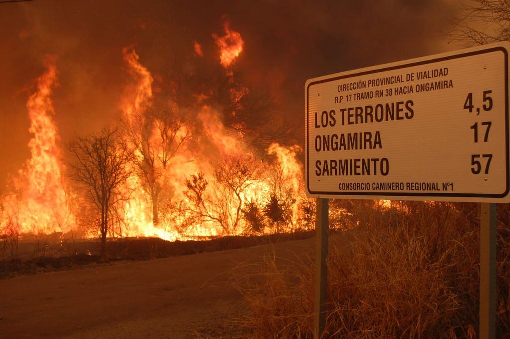 Desde hace una semanas, dotaciones de bomberos de Córdoba trabajan para sofocar las llamas. - Foto: Twitter