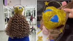Video insólito: una Virgen de cerámica recibió un tratamiento capilar en una peluquería de Paraguay