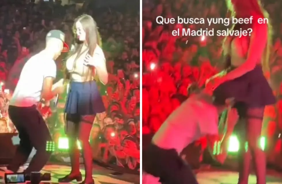 El rapero Yung Beef simuló practicarle sexo oral a una joven sobre el escenario y lo acusaron de 'machista'.