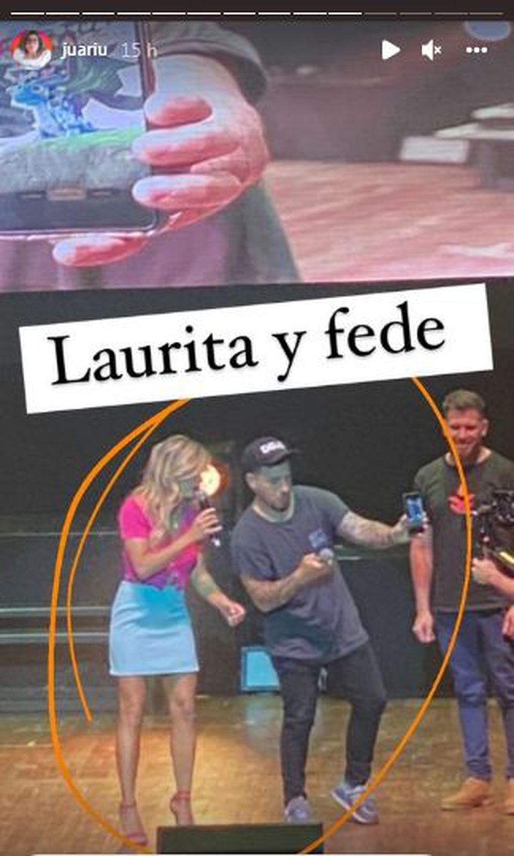 Laurita Fernández y Fede Bal se reencontraron en un escenario (Instagram de Juariu)