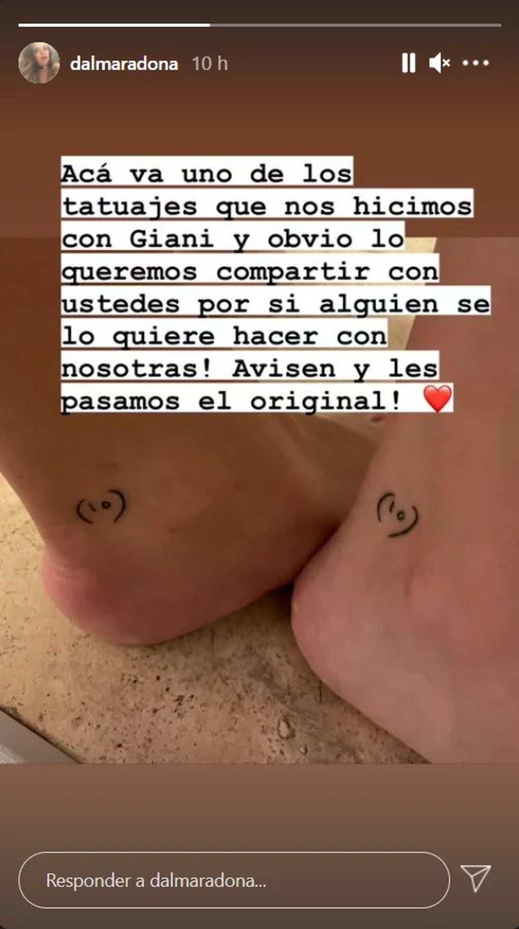 Dalma Maradona publicó su nuevo tatuaje.