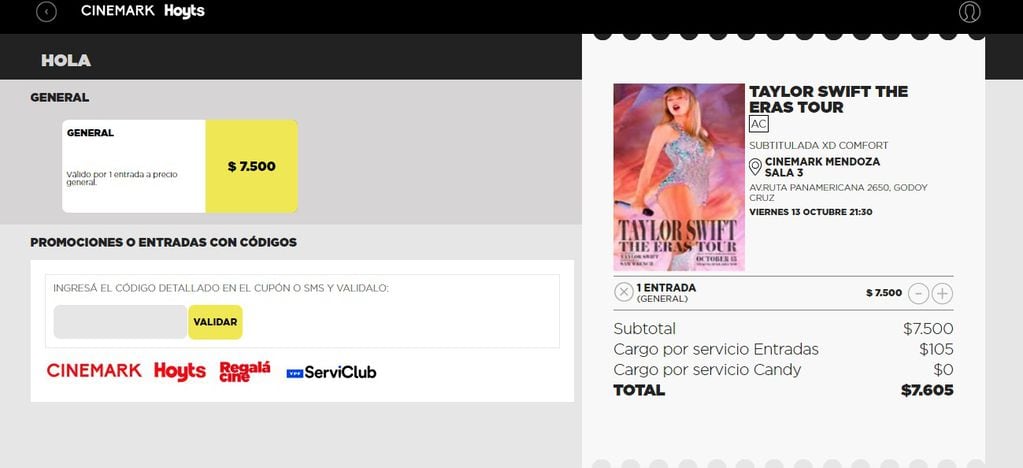 Entradas para Taylor Swift en cines de Argentina: dónde comprar, precios y funciones (Cinemark)