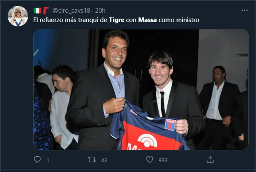 Una antigua foto de Messi con Massa dio lugar a uno de los memes más divertidos.