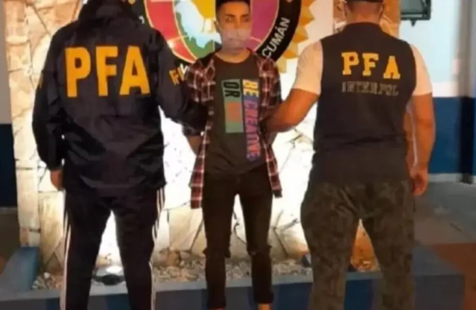 Julián Ovejero, al momento de ser detenido en Tucumán. Gentileza: TN