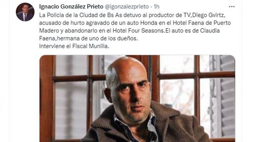 Diego Gvirtz, el productor de "6,7,8" fue detenido por robar una camioneta del hotel Faena