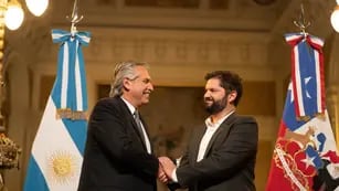 El presidente Alberto Fernández y su par chileno Gabriel Boric