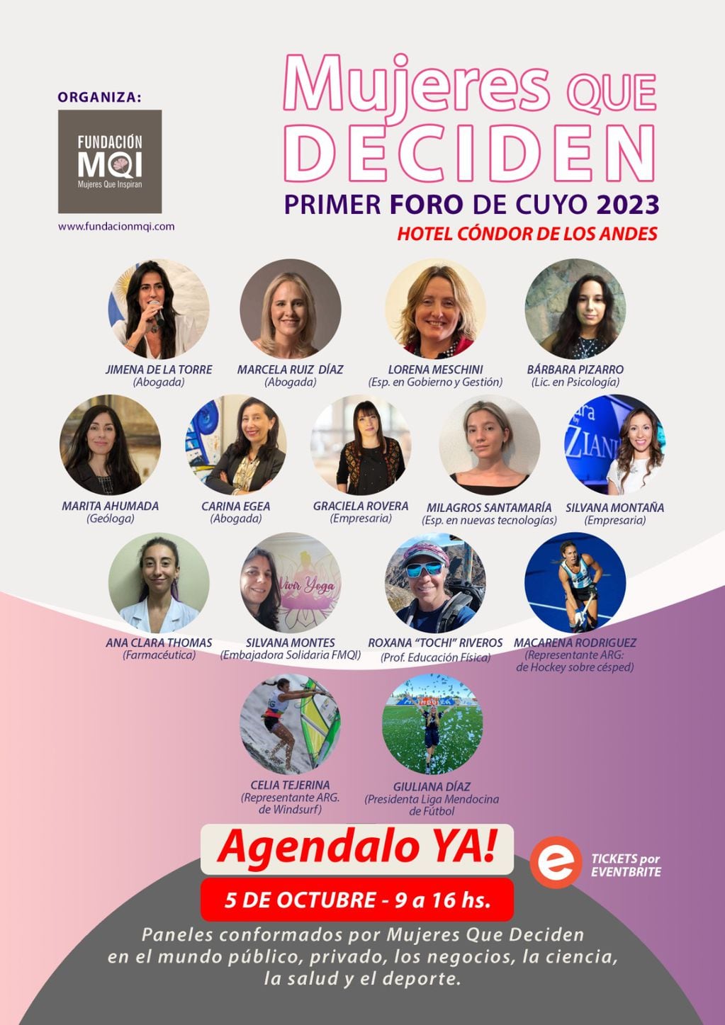El Primer Foro de Cuyo Mujeres que Deciden se realizará en Mendoza el 5 de octubre
