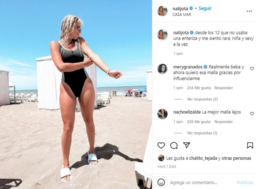 Nati Jota expresó una inseguridad en Instagram y sus seguidores la bancaron fuerte.