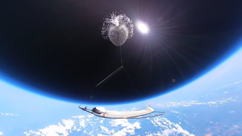 Momento en el que estalló el globo estratosférico. Foto: Space.com