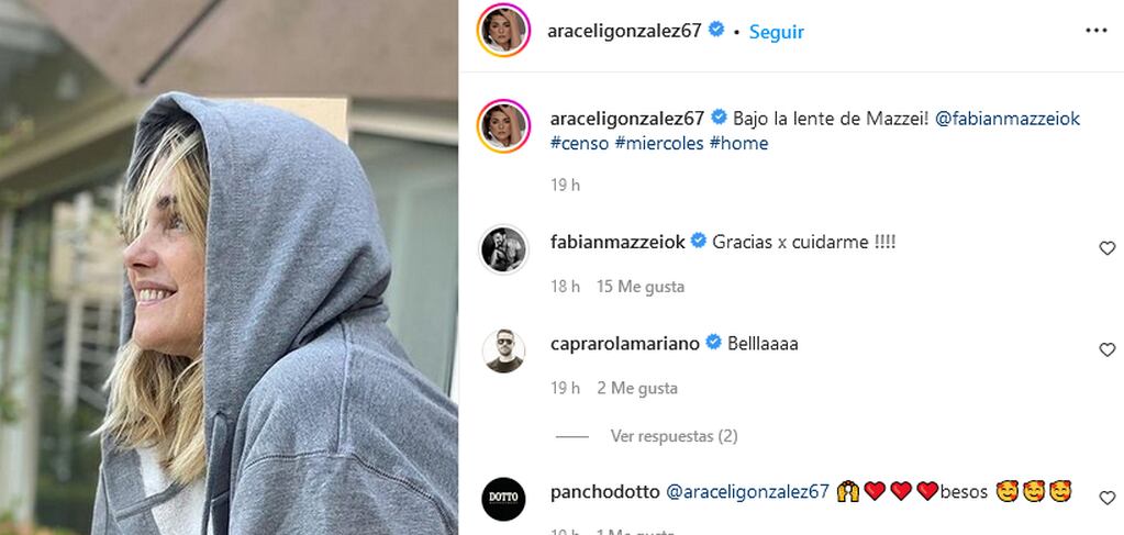 Fabián Mazzei agradeció a Araceli González por cuidarlo.
