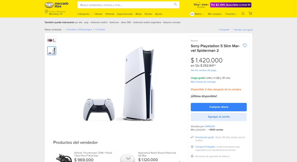 PlayStation 5 Slim, precio Argentina.