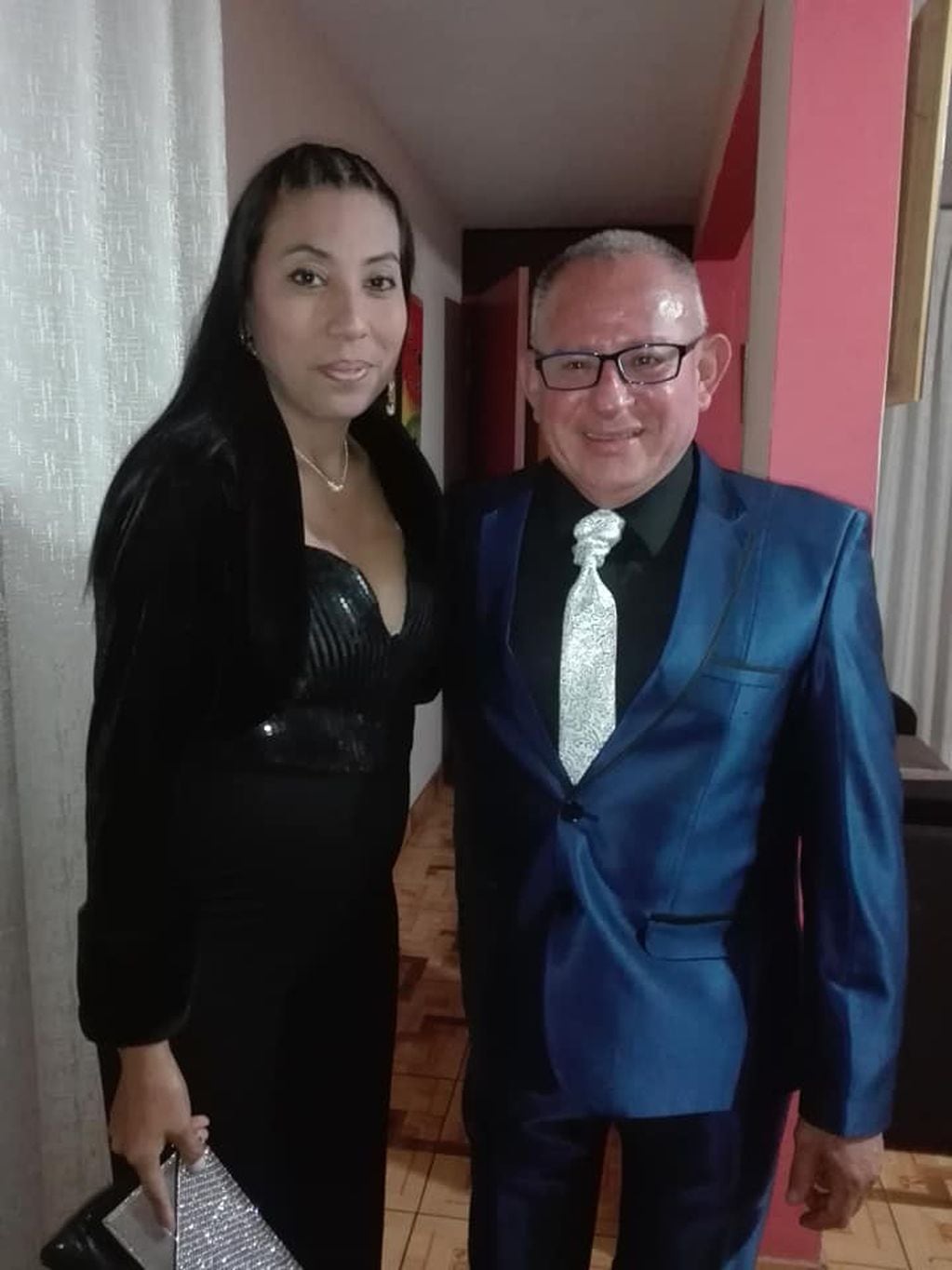 Con su mujer, Rosemery Pérez Pino.