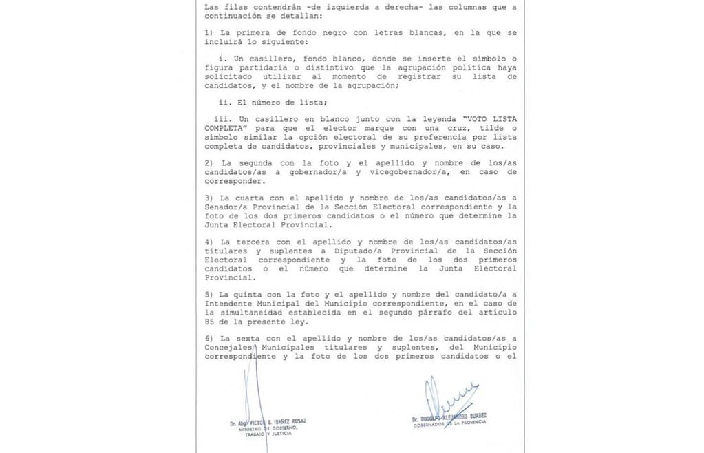 Facsimil del proyecto de boleta única presentado por Víctor Ibáñez la semana pasada. La página en la que está el "error de tipeo".