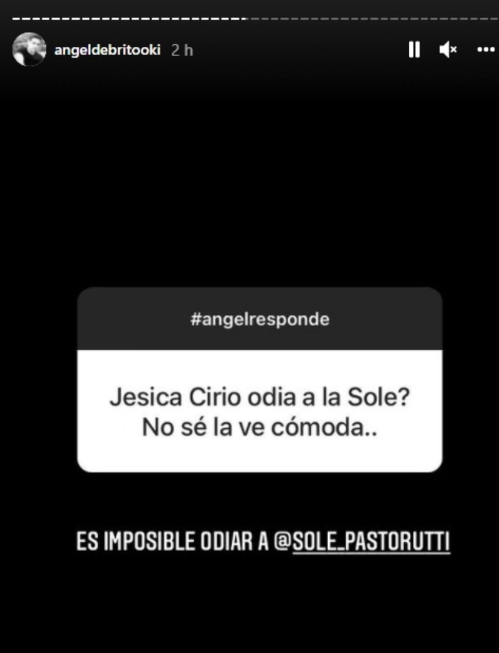 "¿Jésica Cirio odia a La Sole?": la pregunta para Ángel de Brito - Instagram
