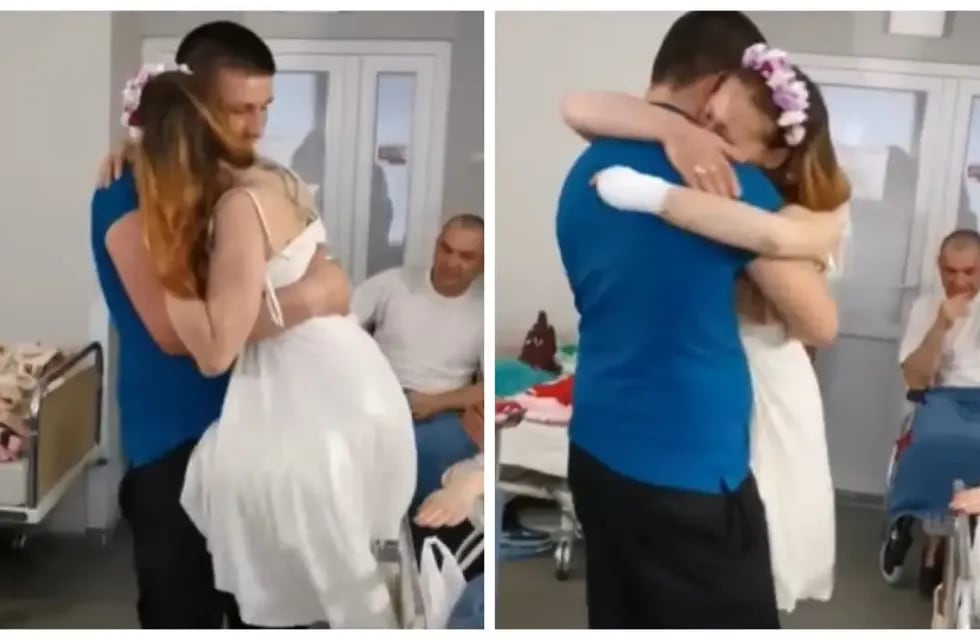 Viktor y Oksana se casaron en un hospital