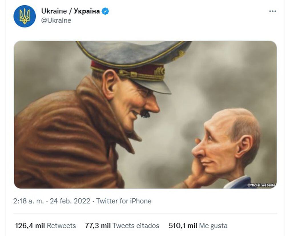 El presidente de Ucrania comparó el ataque de Putin con "la Alemania nazi"