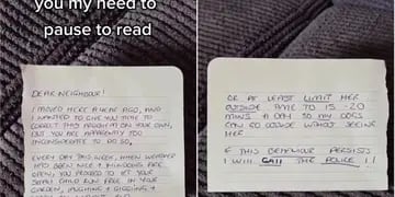 Viral: un vecino le envió una carta amenazándola con denunciarla porque su hija sale a jugar al patio