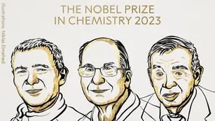 Los investigadores Moungi Bawendi, Louis Brus y Alexei Ekimov , ganadores del Nobel de Química 2023