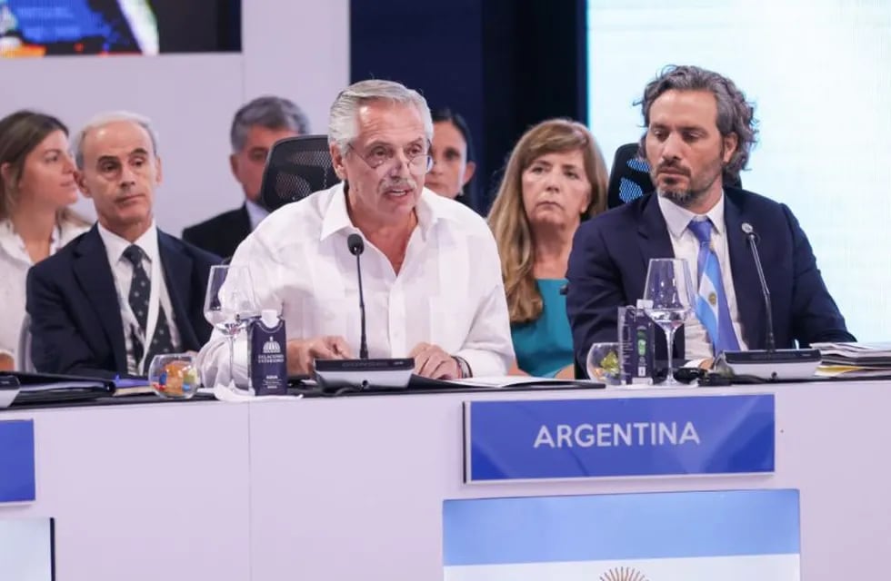 El presidente Alberto Fernández expuso en la Cumbre Iberoamericana. Foto: Presidencia